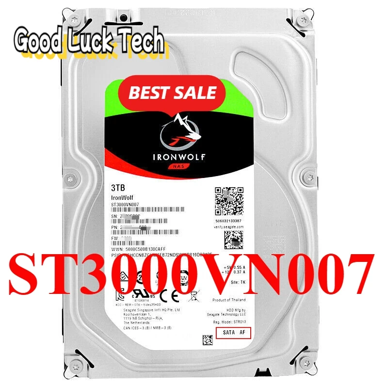 NUOVO Disco Rigido 3T Per S-eagate IronWolf 3TB ST3000VN007 5900Rpm 64Mb Cache NAS HDD Sata III Disco Rigido Interno