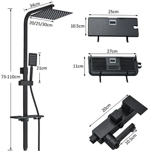 Schwarze Chrom 3/4 Straßen Duschhackzader Niederschlag Heiße und kaltes Wasser Bidé Hipphähne für Badezimmer Duschmixer 6 Main Bad Mixer -Verkauf - №4