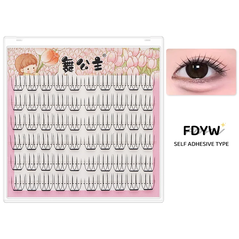 DINGSEN Selbstklebende Cluster-Wimpern, 6 Reihen, einzelne Wimpern, kein Kleber erforderlich, koreanisches Make-up, DIY-Wimpern, natürliche Wimpern – Detail 27