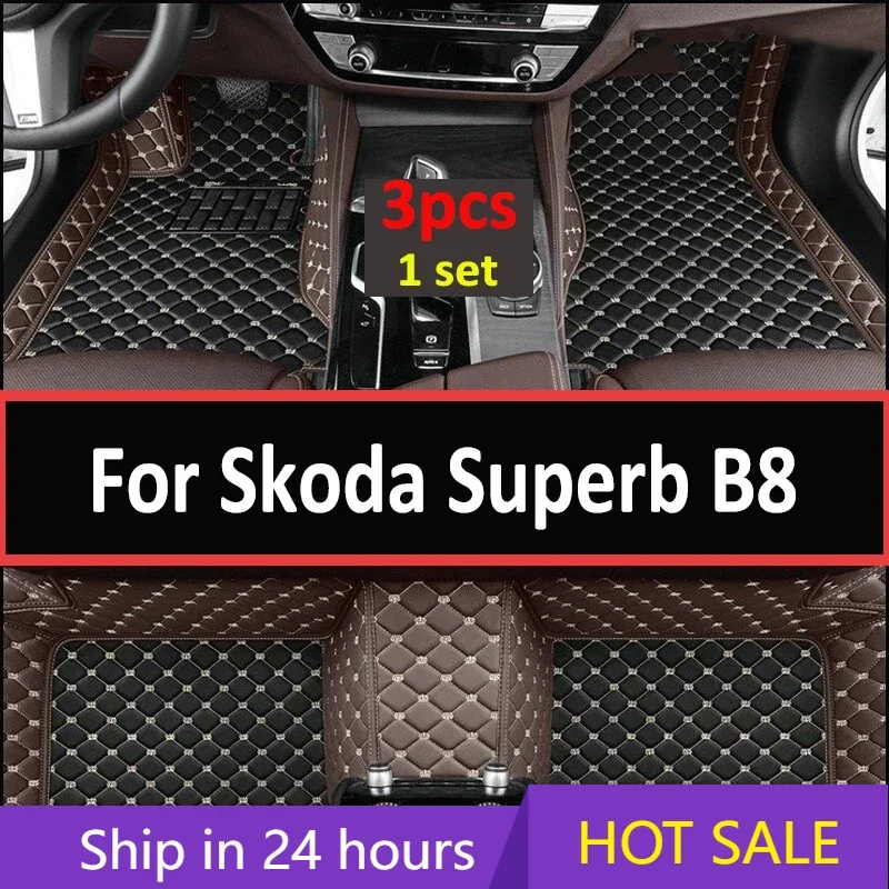 

Автомобильные коврики для Skoda Superb B8 3V 2016 ~ 2022 2021 2020 коврики кожаные напольные коврики внутренние части водонепроницаемые накладки автомобильные аксессуары