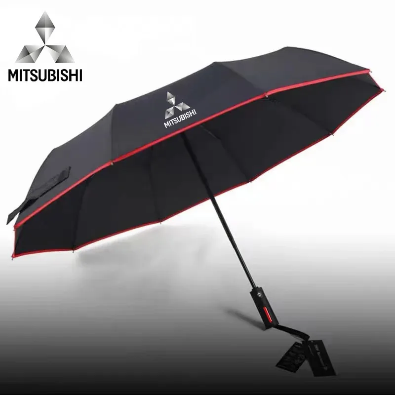 

For Mitsubishi Outlander Pajero Asx Lancer EX Evolution X L200 Ralliart Triton Car Automatic Folding Windproof Sunshade Umbrella