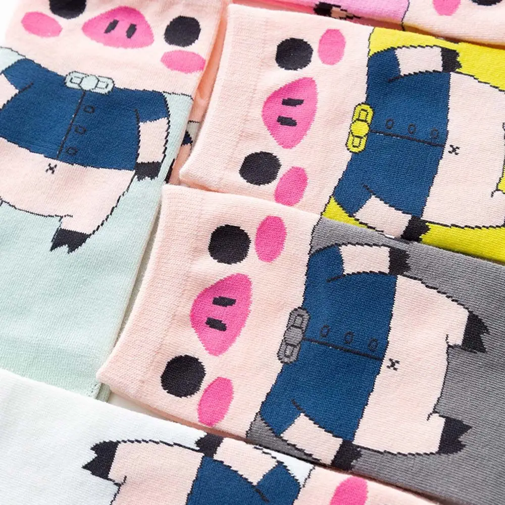 Spring Summer Two Toe Socks Thin Cotton Kawaii Maiden Cute Cartoon Pig Harajuku Geta Socks Ankle Low Tube Socks