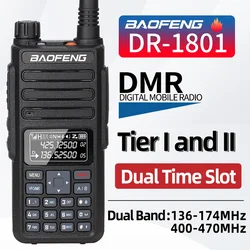 Baofeng DR 1801 Walkie Talkie DMR Digital Radio Dual Band Dual Time Slot DMR 1801 Tier I & II Portable Two Way Radio