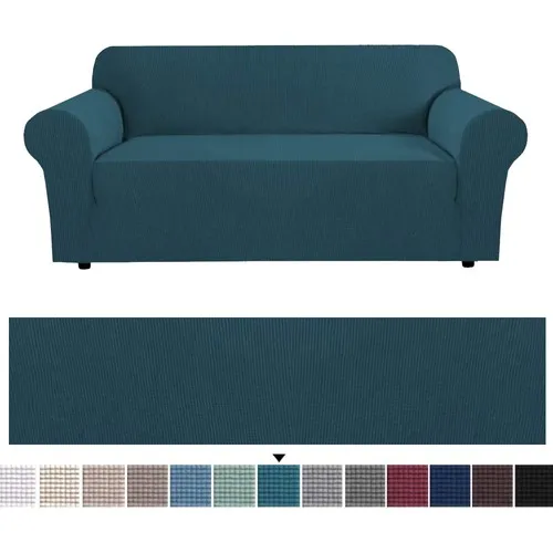 Honey comb Pattern Stretch Lastıklı Flexible Green Seat Sofa Case 3 Personality Dark Turquoise