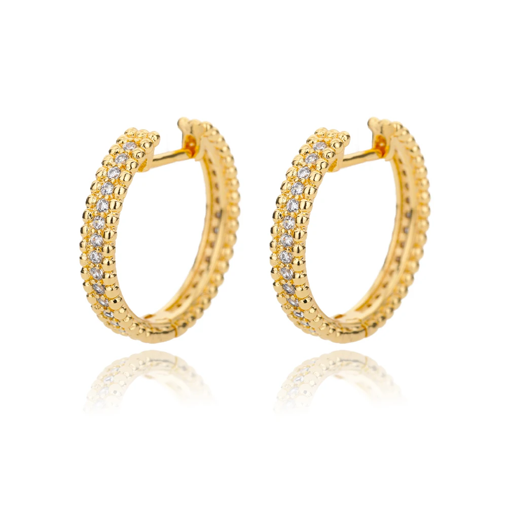 Women's Vintage Punk Round Baroque Pearl Circle Earrings