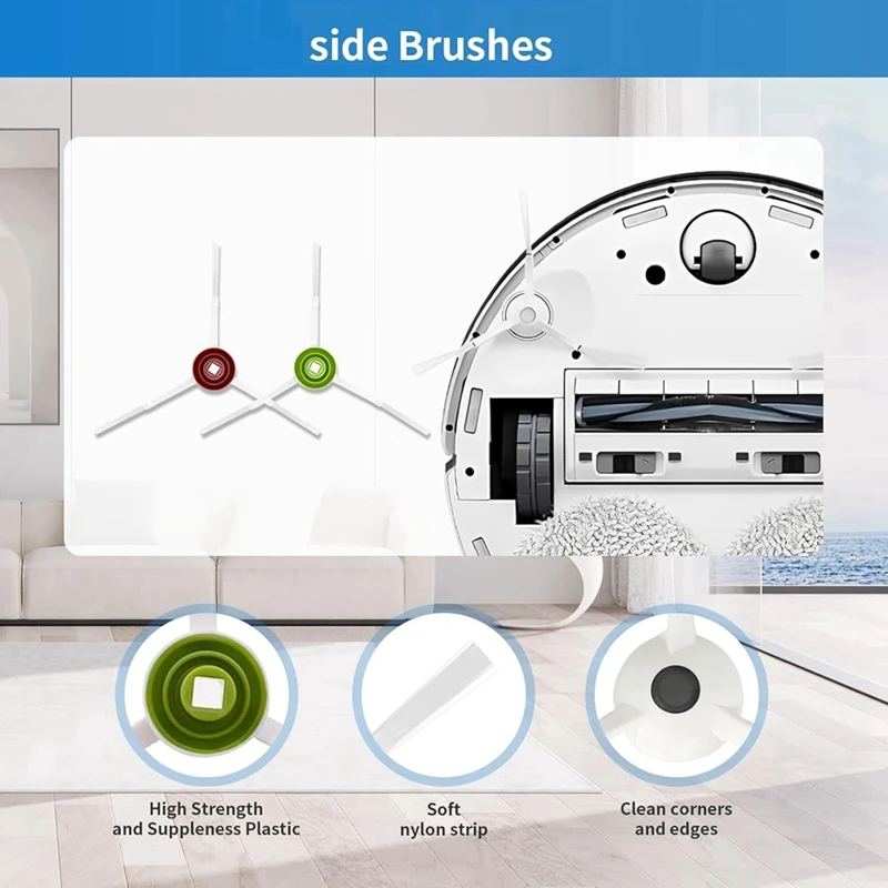 YCOC-pour ECOVACS T20 Omni/Max/Pro série accessoires brosse latérale principale filtre HEPA pièces de rechange en tissu de vadrouille