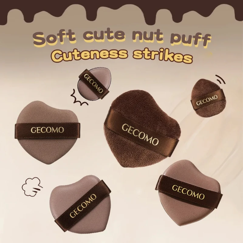 6 pçs conjunto de sopro de pó esponja seca e molhada dupla utilização superfície de couro reunindo maquiagem puff macio pele-amigável almofada de ar maquiagem