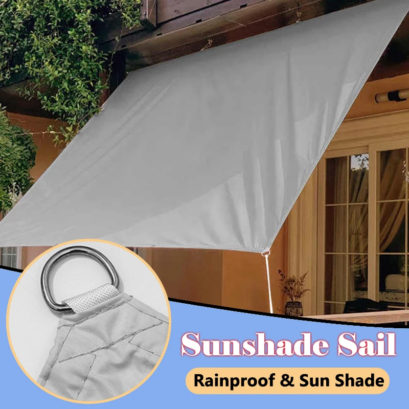 

300D Outdoor Awing Gray Waterproof Sun Shade Sail Garden Patio Terrace Sun Shelter Backyard Pergola Shading Cover