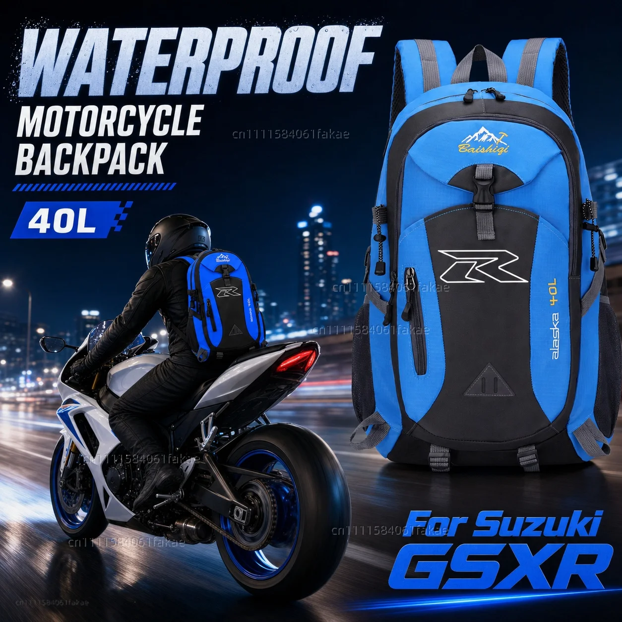 Mochila para motocicleta Suzuki GSXR 600 750 1000 GSX-R 600 750 1000 125 150 1998-2023, mochila de viaje impermeable de 40L para exteriores