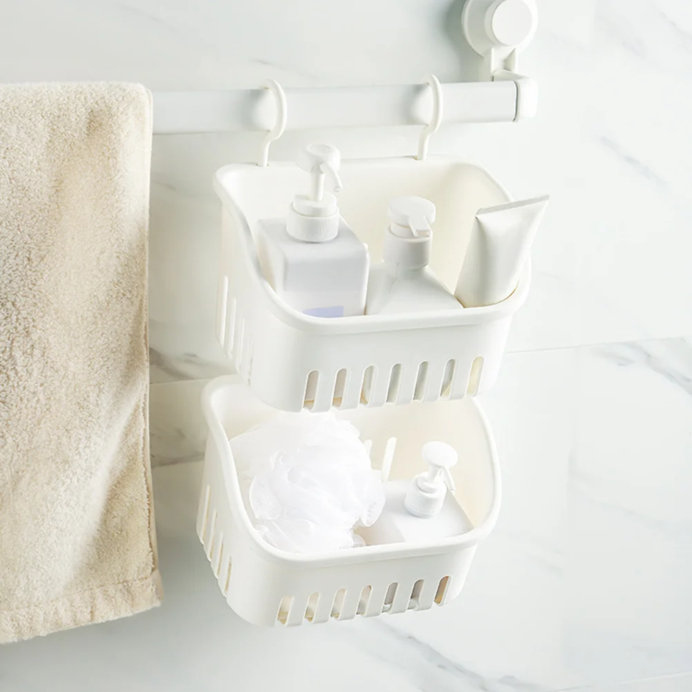 

Mesh Basket Bathroom Storage Small Shower Hanging Organizer Plastic Holder for Wall