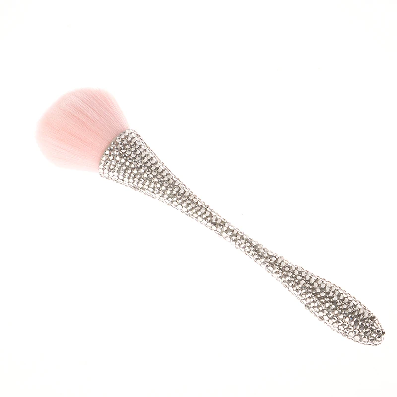 1pc Nail Dust Brush Rhinestone Bling Handle ,Acrylic Nail Art Cleaning Brush Manicure Tool