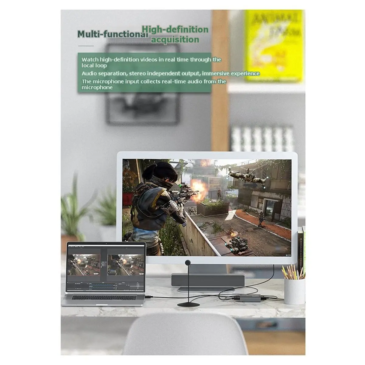 Dynamic USB Video Capture Card 4K@60Hz HDMI-Compatible Game Live Streaming Device 1080P HD Video Grabber Recording Box