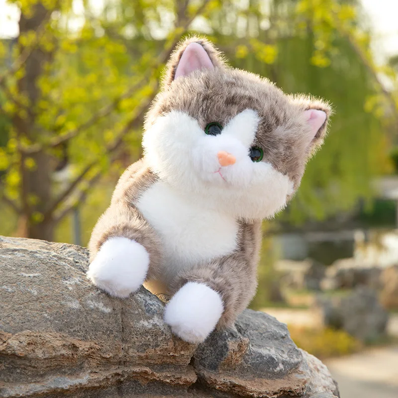 นอนบนท้อง หมอนนอนแมว ตุ๊กตาลูกแมว ของเล่นตุ๊กตา ของขวัญ ตุ๊กตาเตียงผ่อนคลาย ของขวัญวันเด็ก ของขวัญวันเกิด