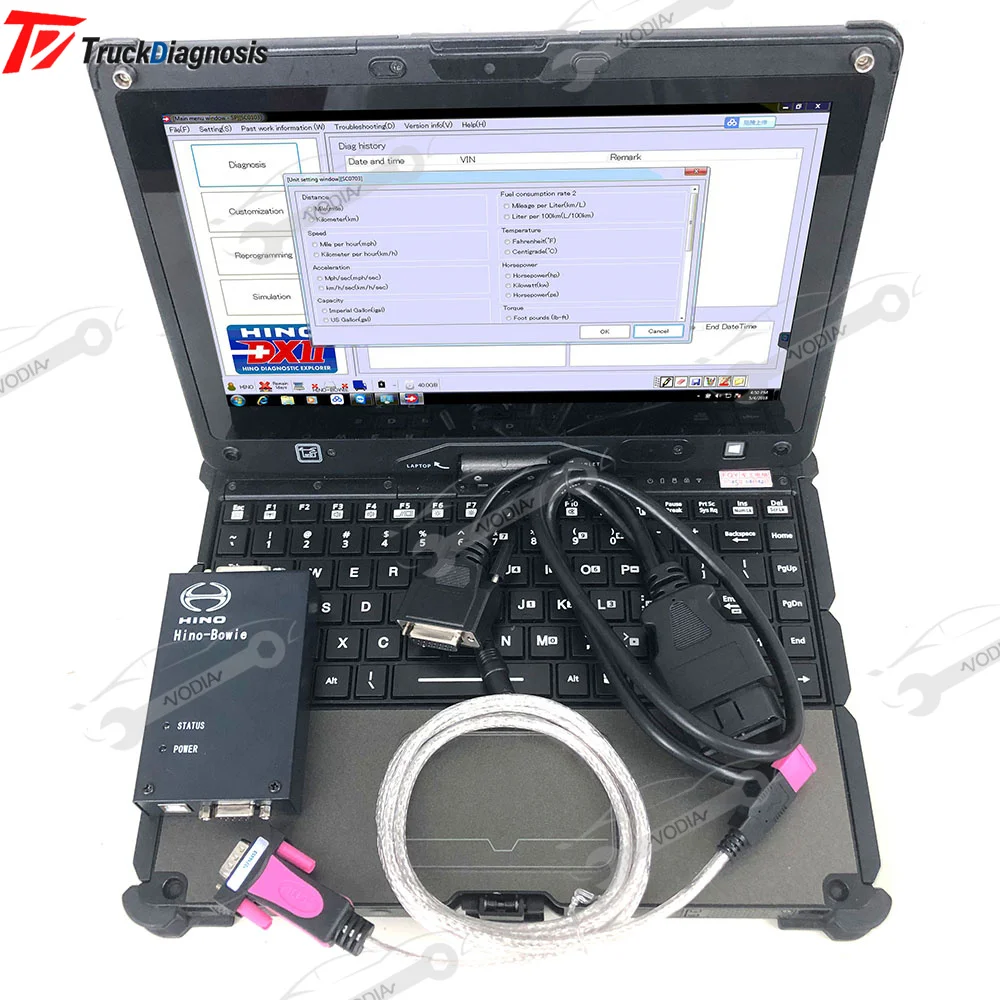 

For HINO Bowie Explorer Engine 3.16 DX Diagnostic Interface Scanner and v110laptop