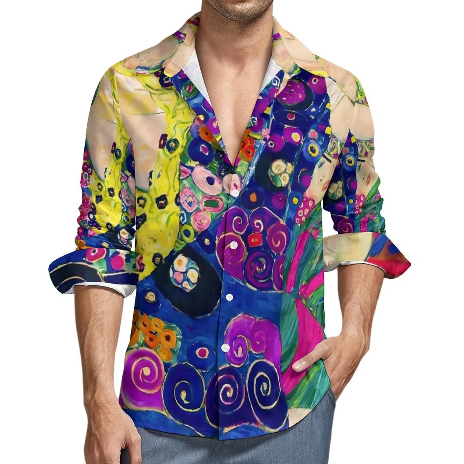 Men's Natural Abstract Design 3D Printed Long Sleeve Sleeve Shirt Hawaii Beach Leisure Vacation Thin Breathable Beach Shirt Men