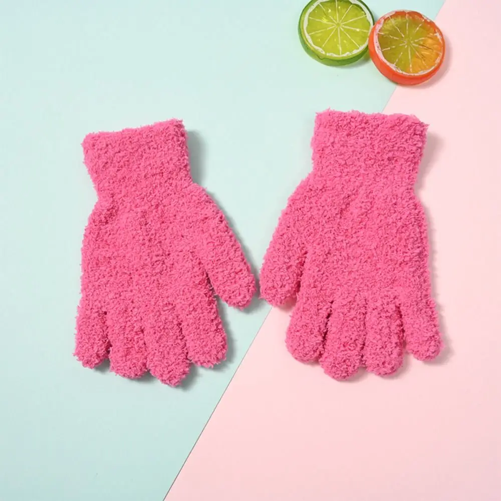 

Высококачественные утепленные детские перчатки, теплые пушистые теплые варежки, однотонные зимние перчатки для письма