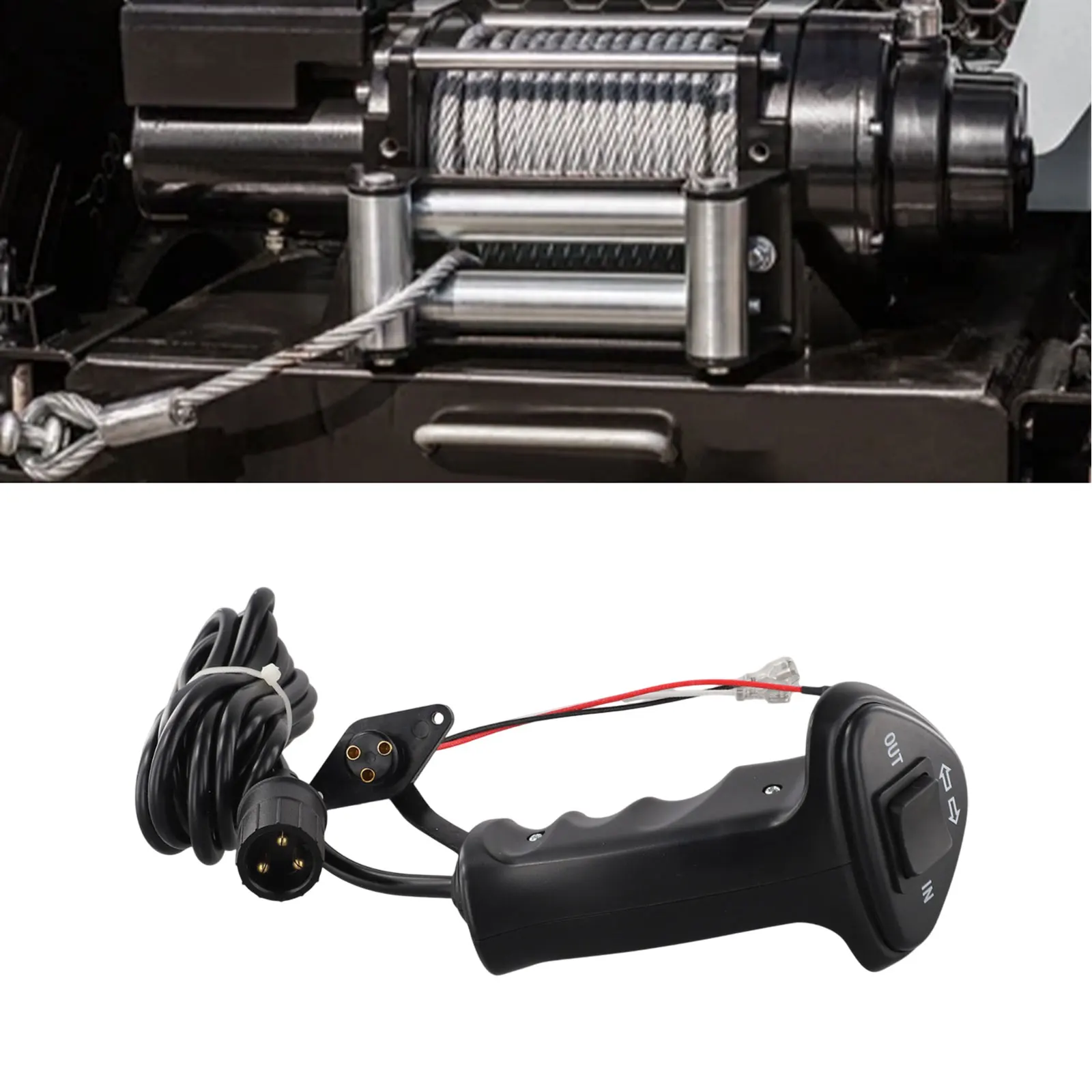 300cm Winch Control Handle ABS Construction Handheld Remote Control For Off Road Applications For 3 Pin Interface Winch