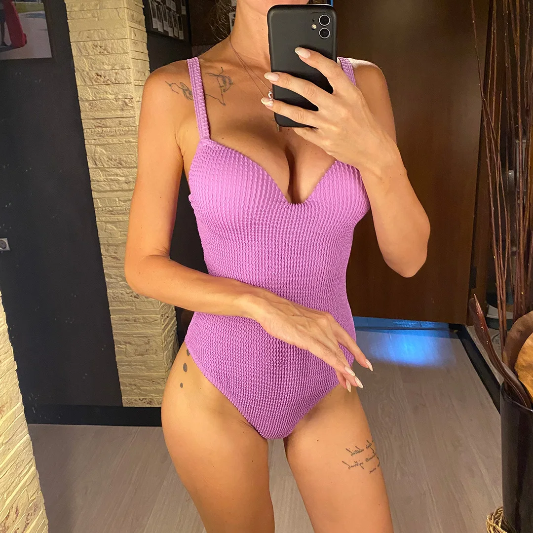 S - XL, geraffter Bikini, Push-up-Badeanzug, Damen-Badebekleidung, zweiteiliges Bikini-Set mit BH-Einlage, Badeanzug, Badebekleidung, Modell V4886. – Detail 15