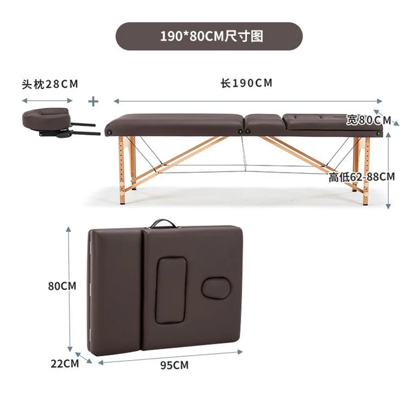 طاولة تدليك خشبية محمولة قابلة للطي ، وشم رموش ، دلك ، سرير تدليك ، علاج طبيعي ، ضبط كاميلا مساج ، أثاث تجميل ، KMMT