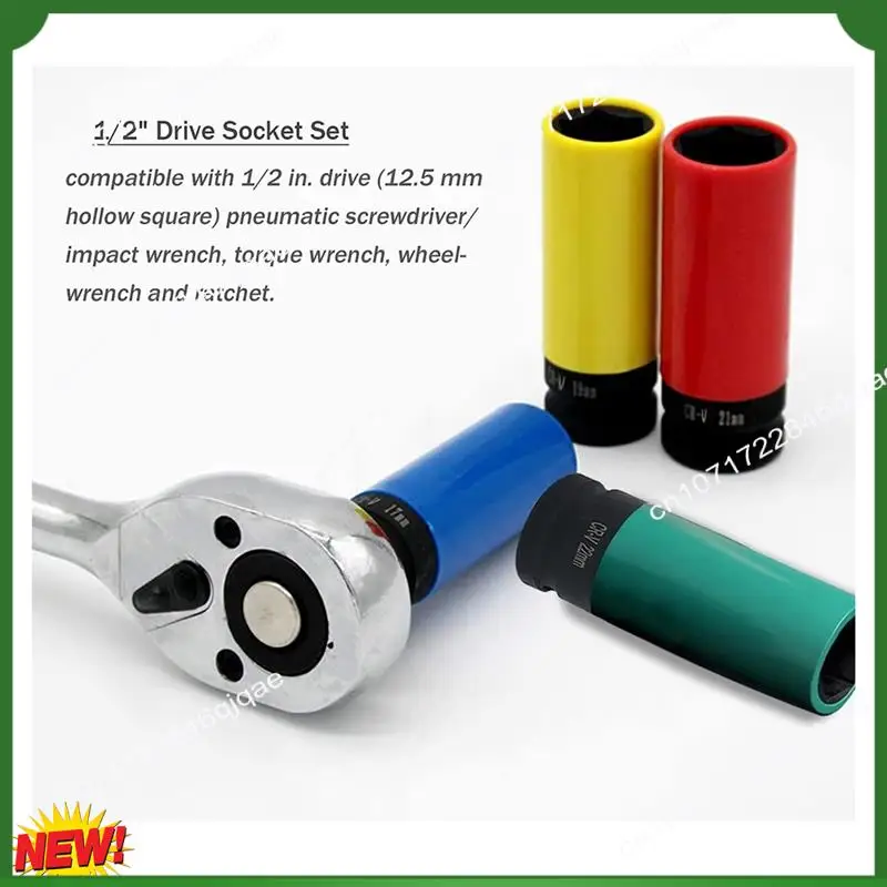 

A48I Drive Wheel Protector Impact Socket Impact Sleeve Set Plastic Sleeves 17Mm, 19Mm, 21Mm, And 22Mm