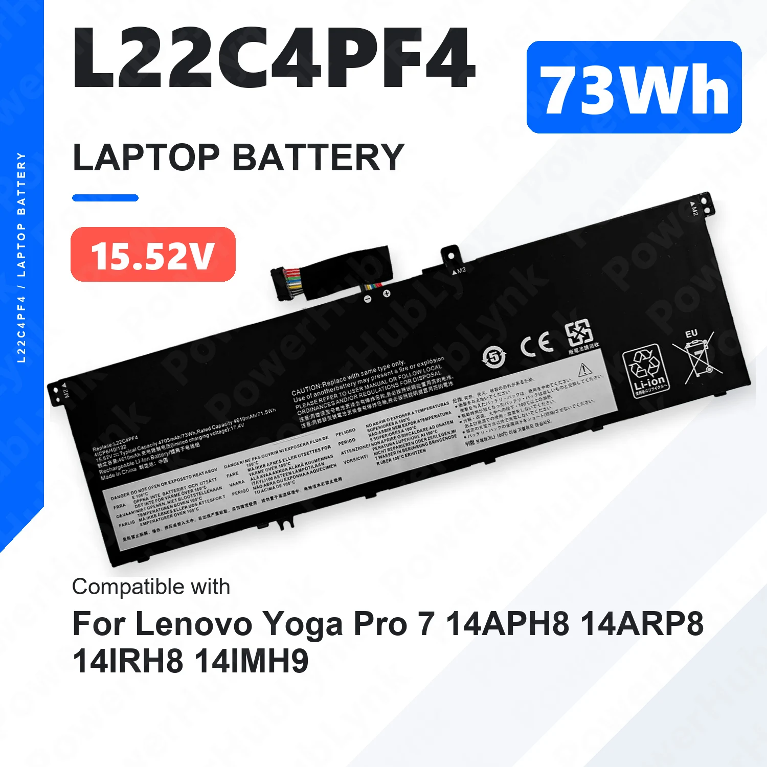 L22C4PF4 15.52V 73Wh Laptop Battery For Lenovo Yoga Pro 7 L22D4PF4 L22M4PF4