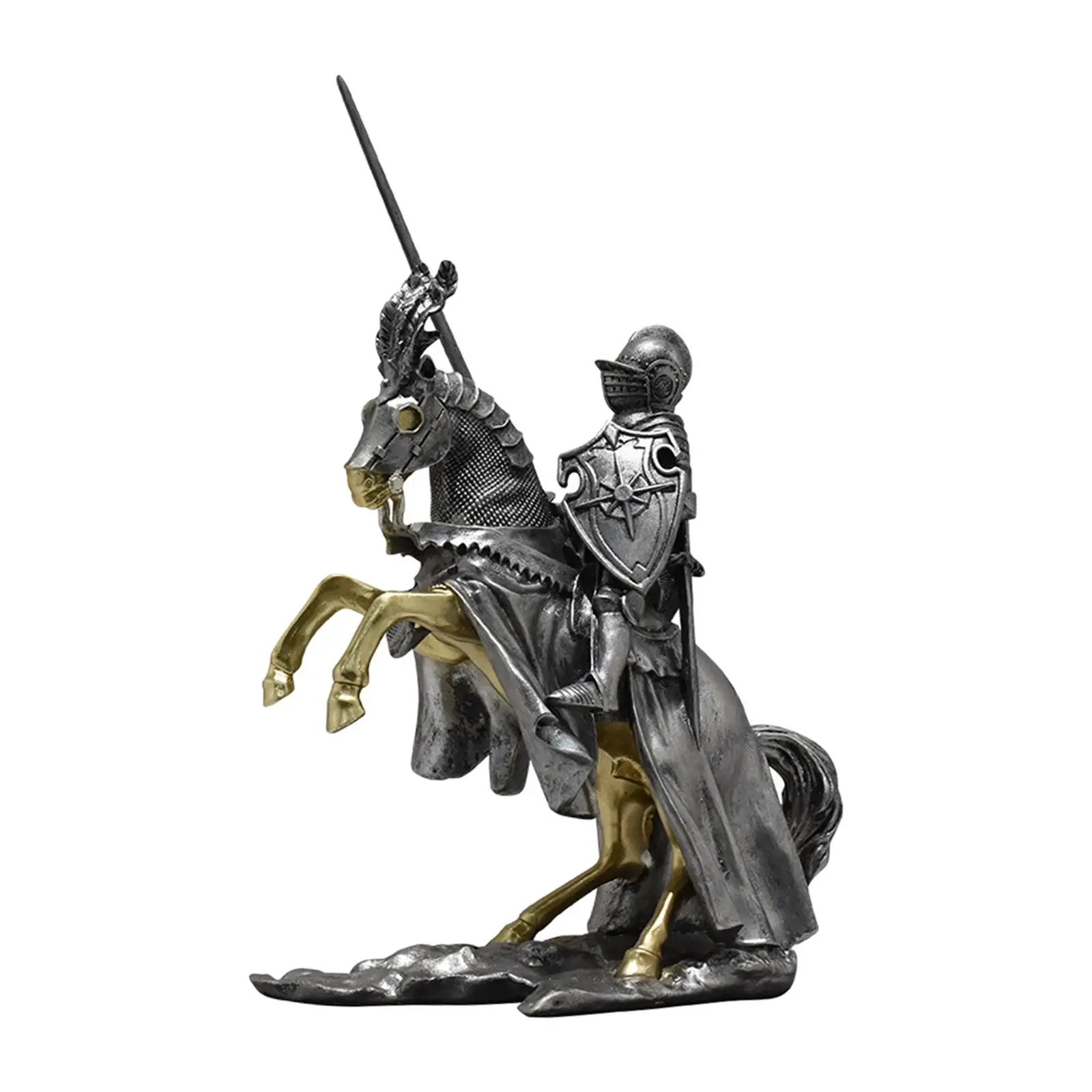 

Knight Decor Sculpture Figure, Medieval Ornament for Home Office Living Room Desk, Decorative Statue