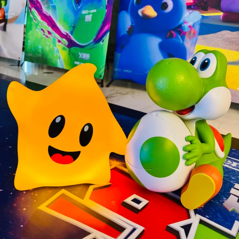 

Genuine Yoshi Popcorn Bucket Anime Figure Model Backpack Keychain Pendant Bag Decor Desktop Ornament Collectible Mini Toy Gift