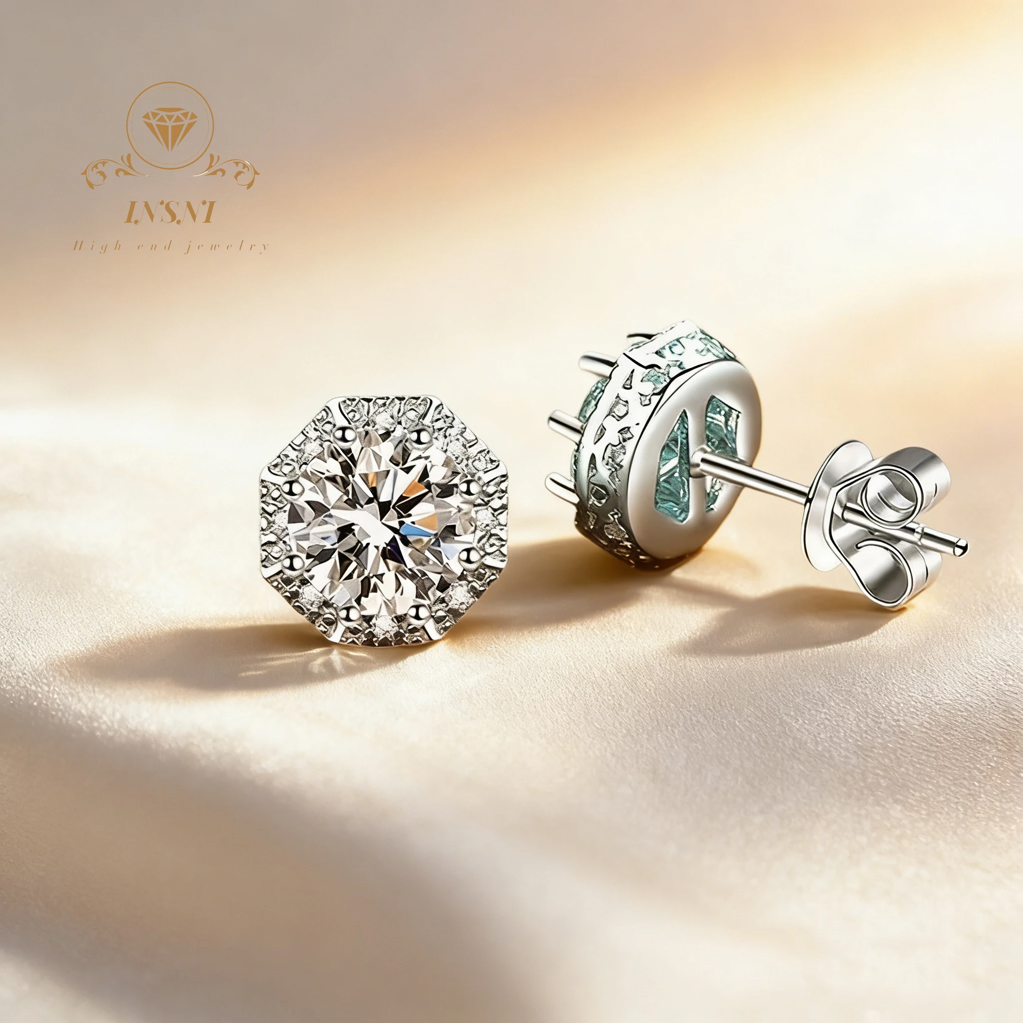 

2ct Geometric Minimalist Moissanite Earrings S925 Silver Daily Commute Certified Free Gift Trendy Fashionable Women's