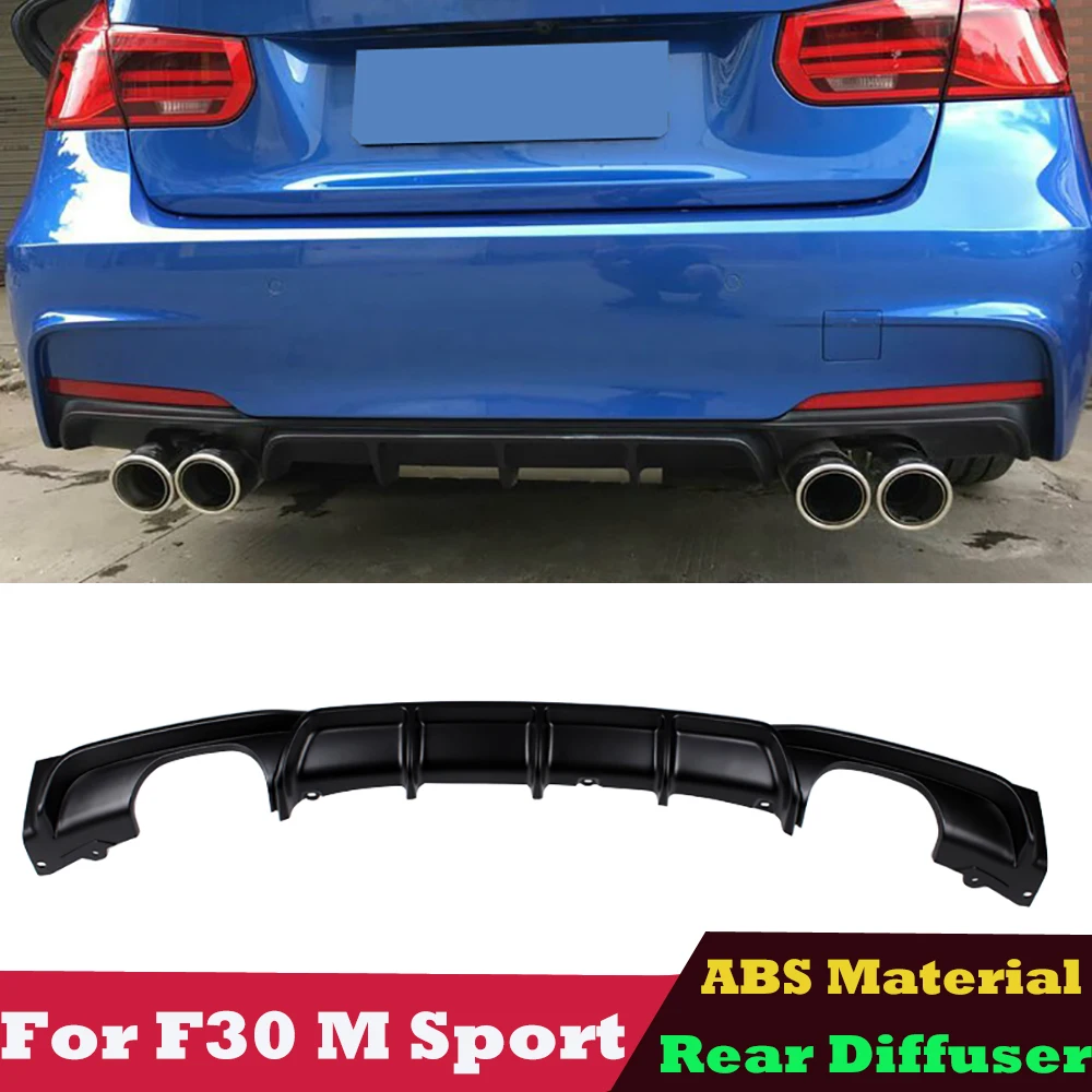 

Matt Black Quad Outlet Rear Bumper Diffuser for BMW 3 Sereis F30 F31 F35 Sedan Sport Edition M tech