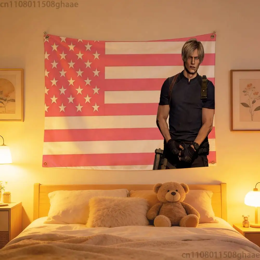 R-Resident E-Evil Leon Kennedys FLAG 60x110CM 70x115CM 100x150CM Hoes Mad Funny Flag With Four Brass
