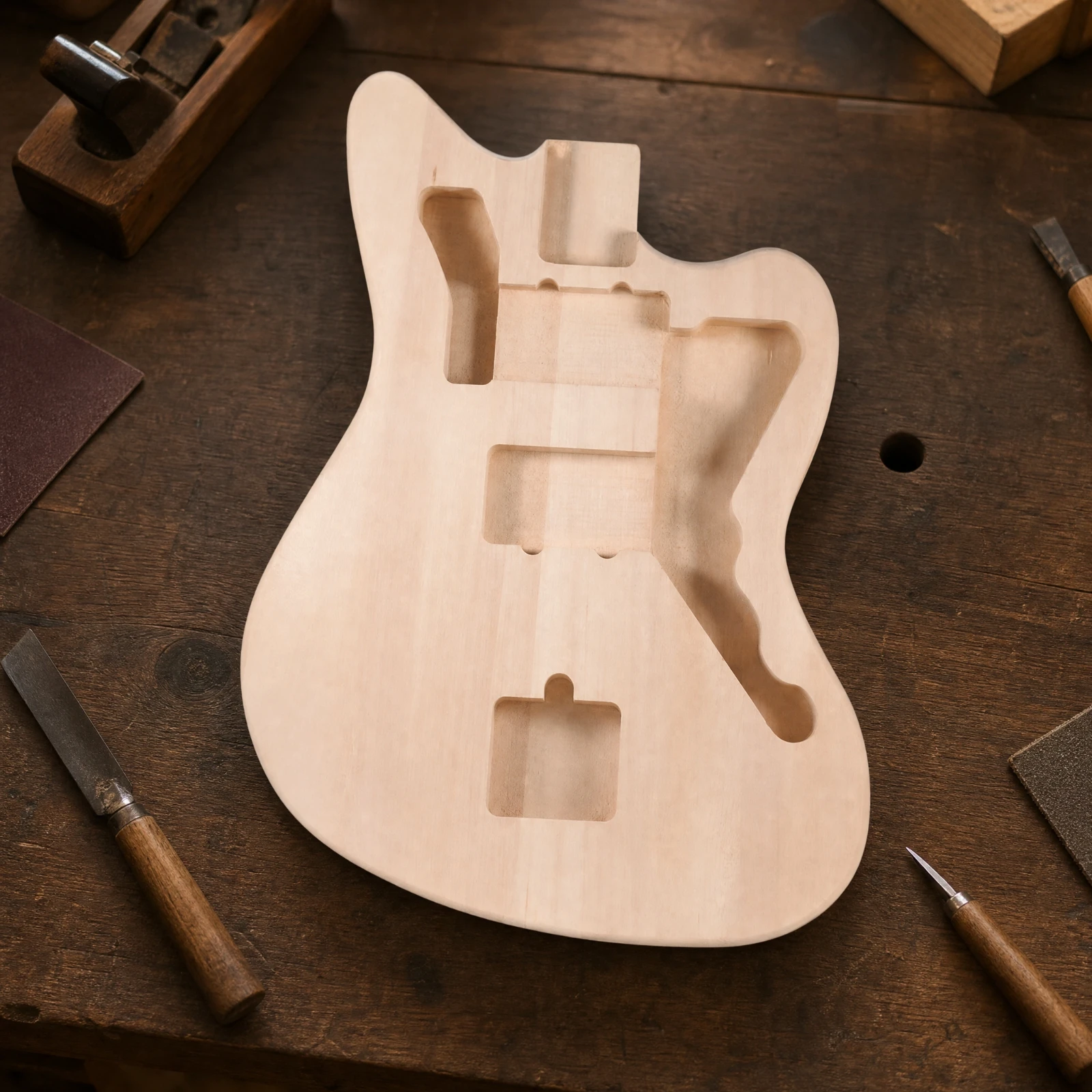 Unfinished Basswood Guitar Body Customizable Unfinished Electric Guitar Body Replacement for Hobbyists