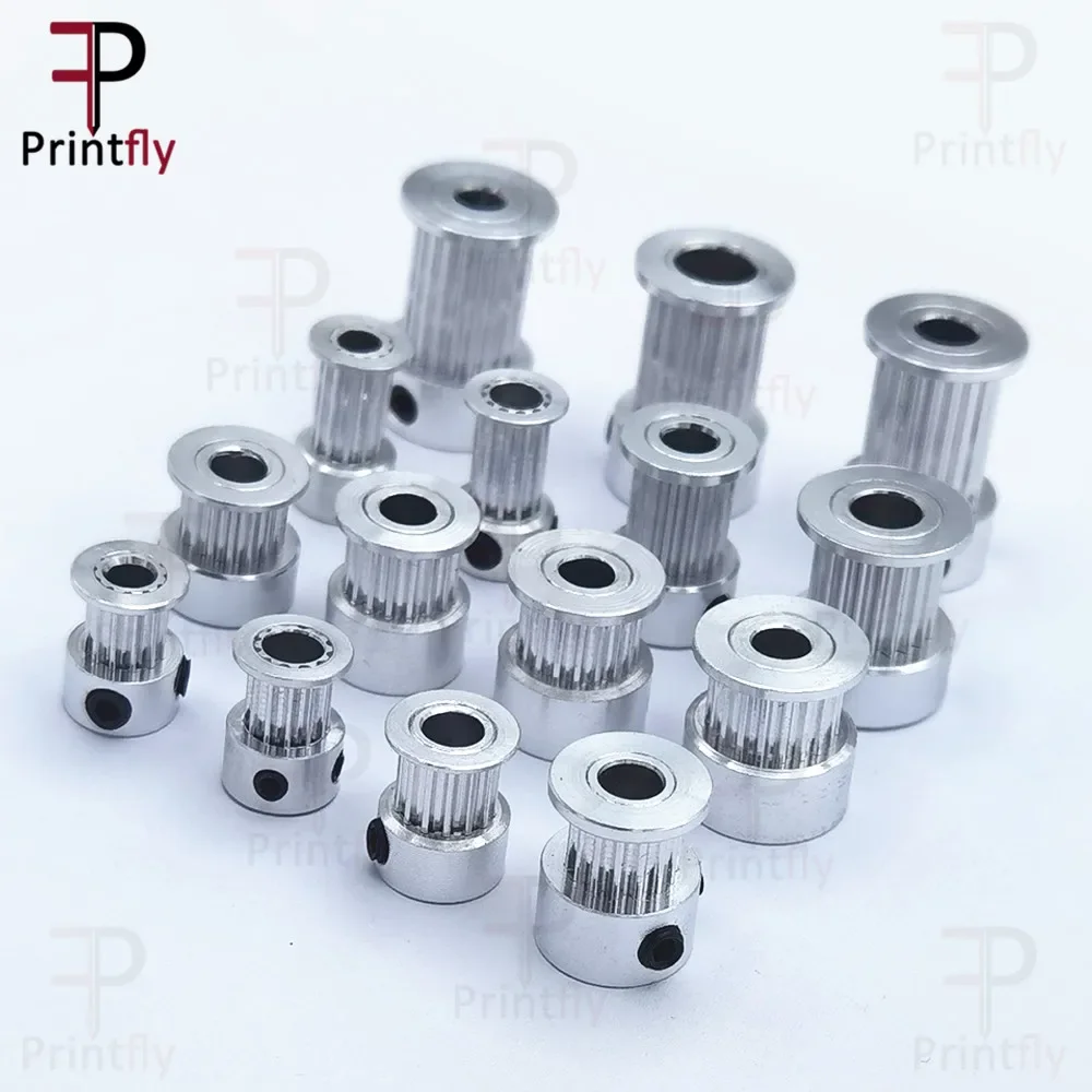 Printfly 2GT 12 14 15 16 17 18 19 20 Teeth GT2 Timing Pulley Bore 3.175 4 5 6.35 8mm Part For Width 6 10 15mm Timing Belt 1pcs