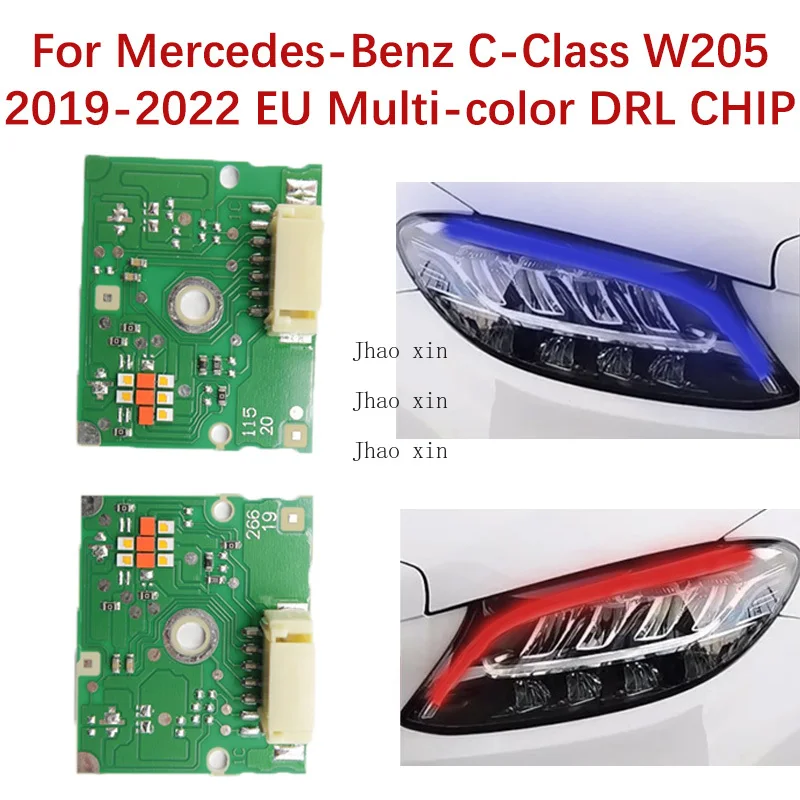 Multi-color For Mercedes-Benz C-Class W205 LOW Car Headlight DRL CHIP Module 2019-2022 Angel Eye Ballast Chip Light Guide Tube