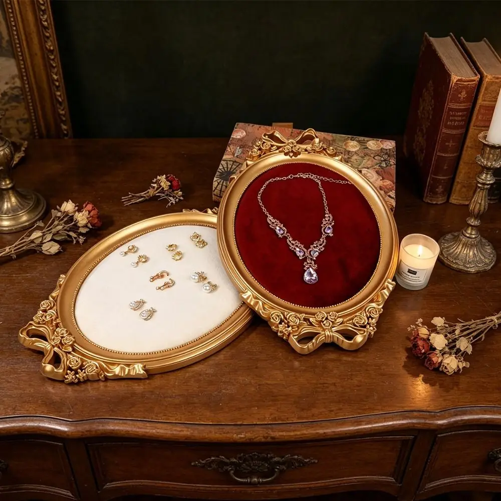 Vintage Schmuck-Präsentationstablett, Organizer im europäischen Stil, Schmuckständer, Samt-Retro-Schmuckorganizer, Armband-Aufbewahrung – Detail 4