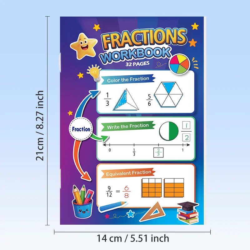 A Graphic Score Cognitive Exercise Book, Geometry Score Graphic Number Axis Equivalent Comparison Math Teaching Tool, 32 Pages