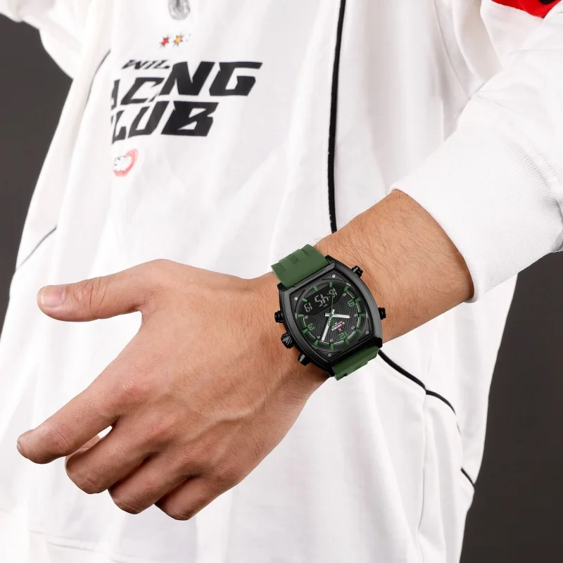 NAVIFORCE Men Dual Display Watch 3ATM Waterproof Luminous Silicone Strap Sport Casual Wristwatch Gifts box view 5
