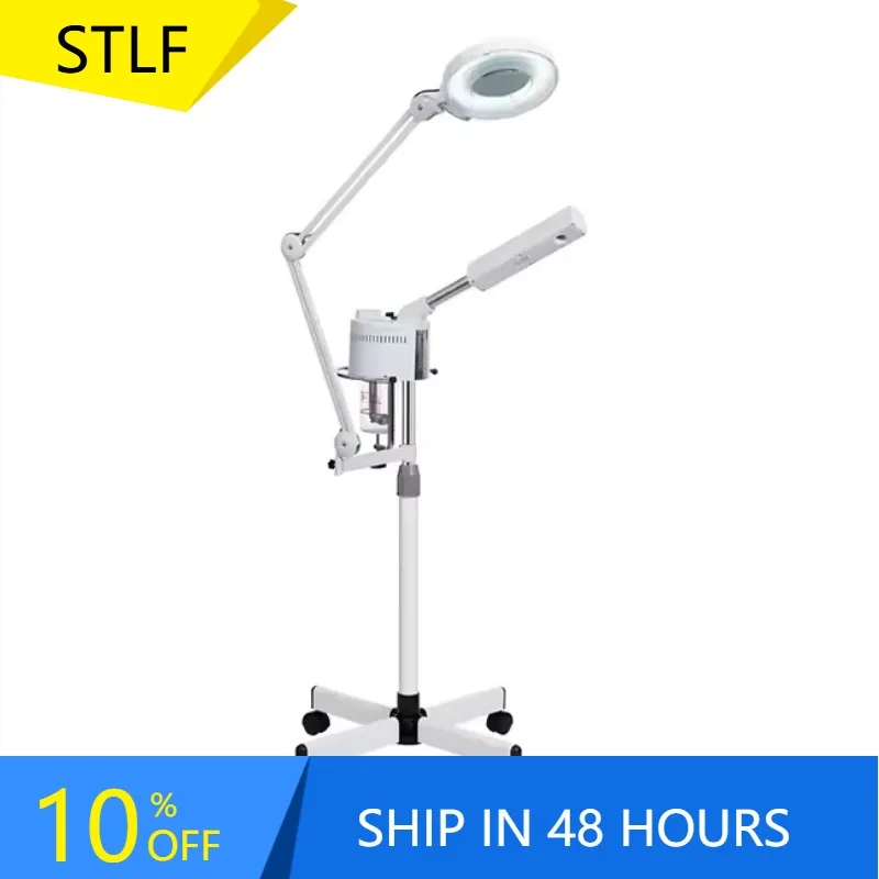 

STLFThermal And Cold Steamer 3-In-1 Facial Spray Mist With Lamp Professional Beauty Home Use Facial Steamer With Magnifying Lamp