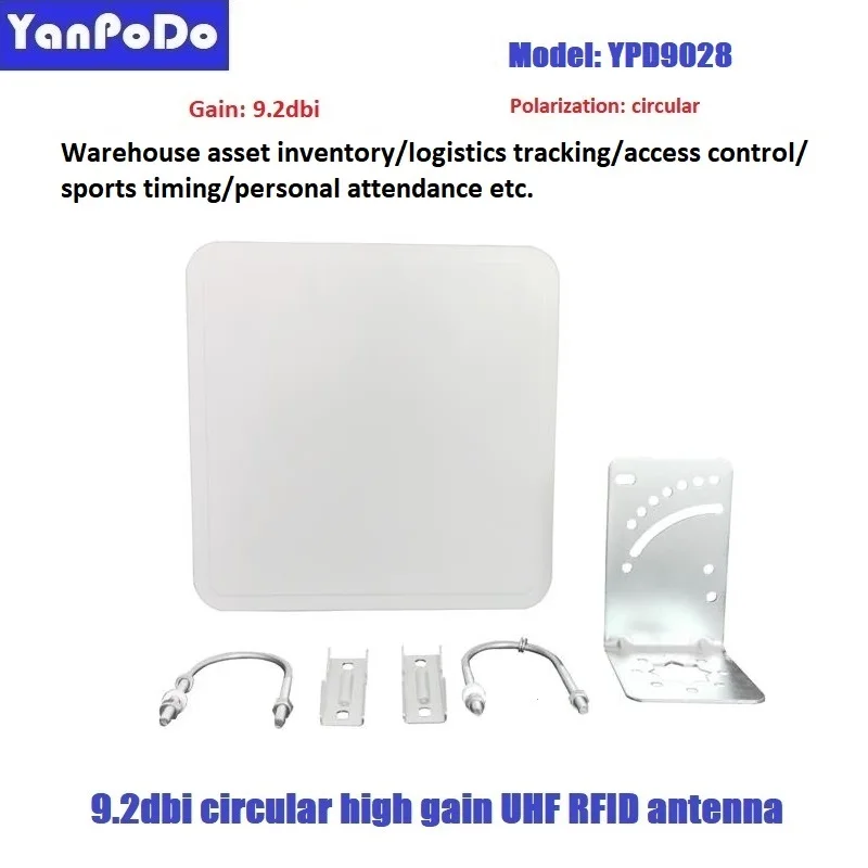 

Yanpodo long range 9.2dbi circular uhf rfid outdoor antenna 1-25m waterproof IP67 OEM option for race timing asset tracking