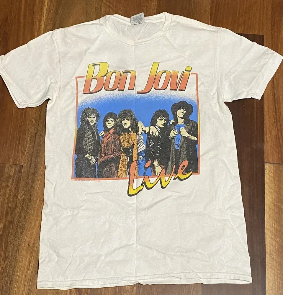 

Музыкальные футболки-Бон Джови-Удивительные футболки женская мужская одежда уличная одежда хип-хоп 2025новые негабаритные унисекс