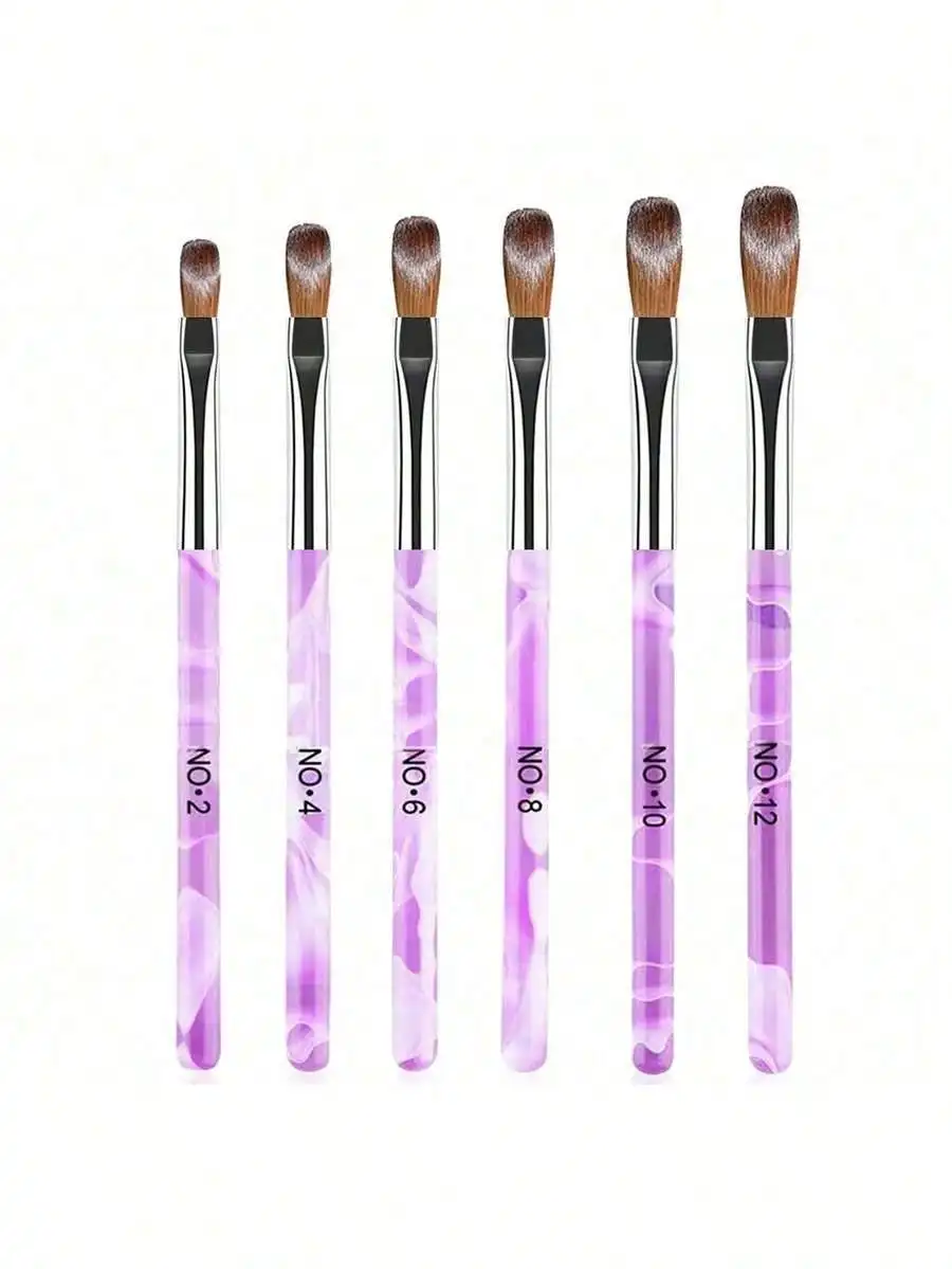 

6pcs Acrylic Nail Brush Set, Nail Art Design Tools, 3D Builder Nail Gel Brush - Acrylic Nail Drawing Pen - Nail Art Brush