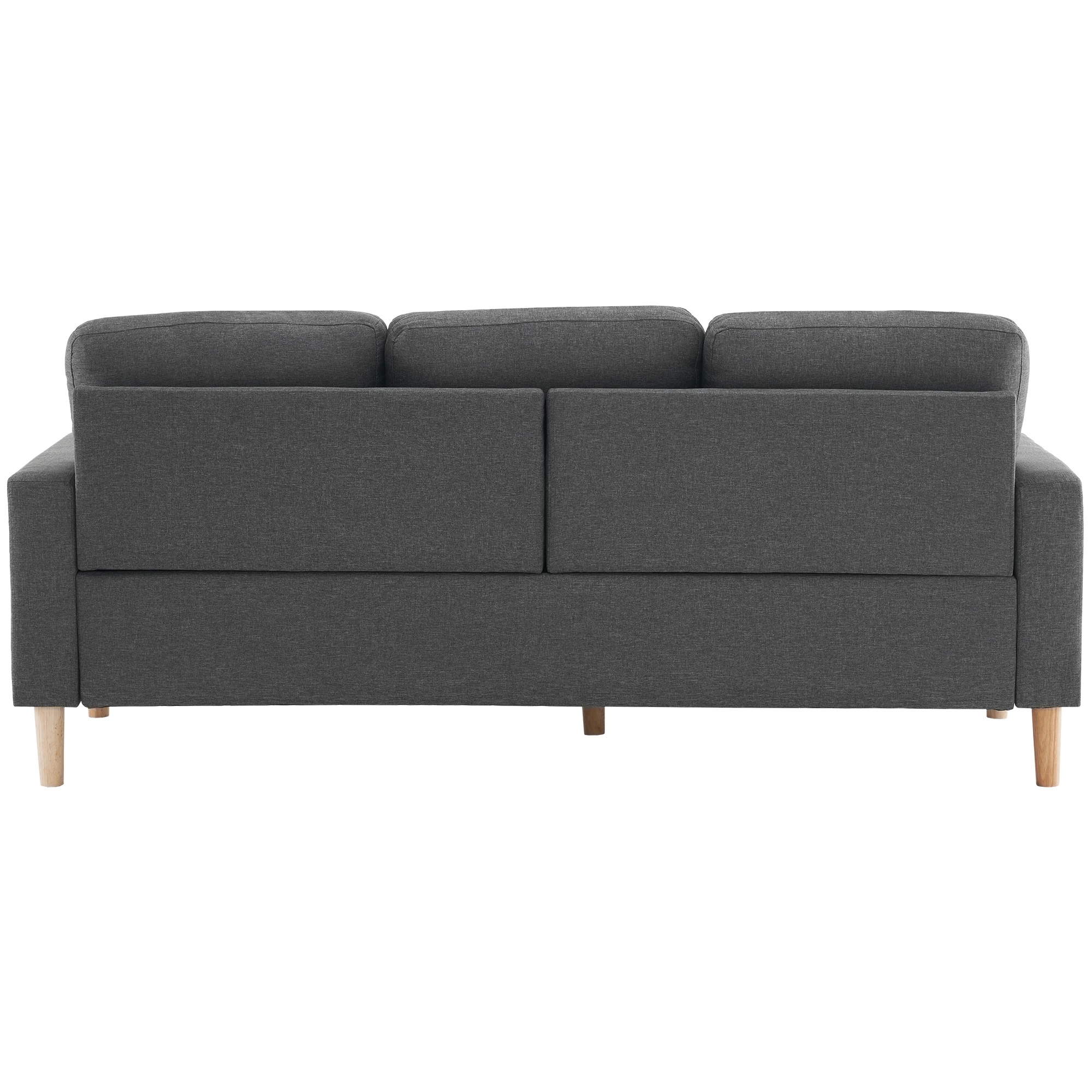 6.5ft 3 Seater Sofa Multi-functional Toffee Seat with Removable Footrest Sofa can be Fitted with Solid Wood Footrests(Grey)