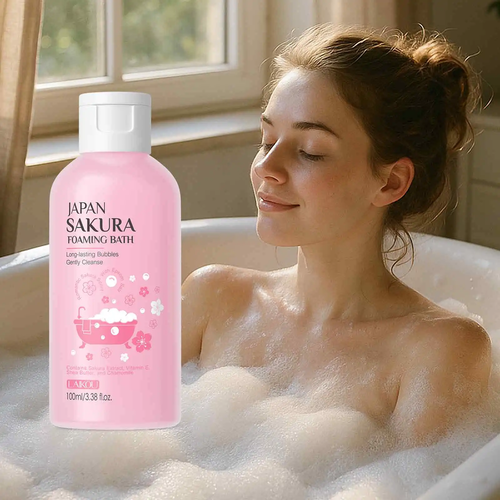 

LAIKOU Sakura Foaming Bath Gentle Cleanse Soft Smooth 100ml Japan Bathing Product