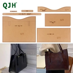 QJH Ladies Large Capacity Shoulder Bag Kraft Paper Template DIY Leather Craft With Hole Template Sewing Pattern Accessories