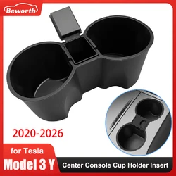 for Tesla Model 3 Y Juniper Highland 2025 2024 Center Console Cup Holder Insert Silicone Slot Slip Drink Limiter Car Accessories