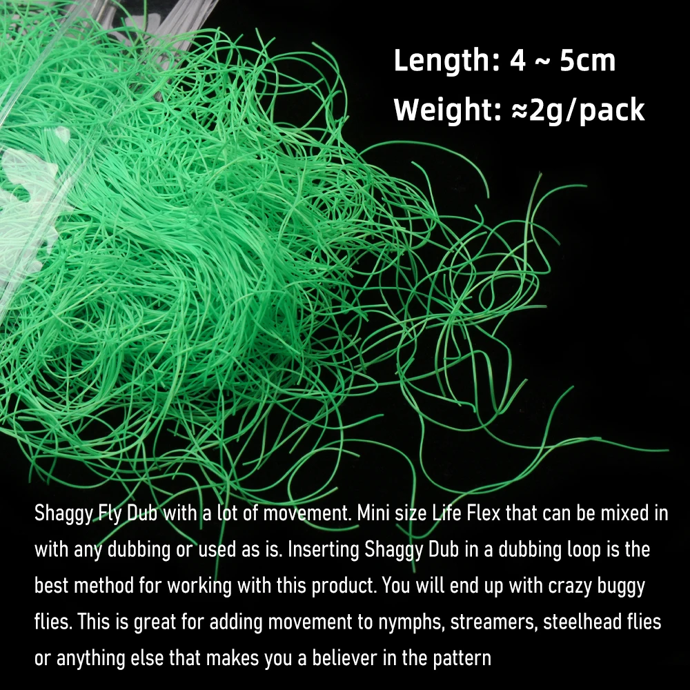 2 Packs 4packs Micro Shaggy Fly Dub Fly Tying Silicone Legs Material for Nymphs Stonefly Trout Fishing Lure Baits 12 Colors - view 4