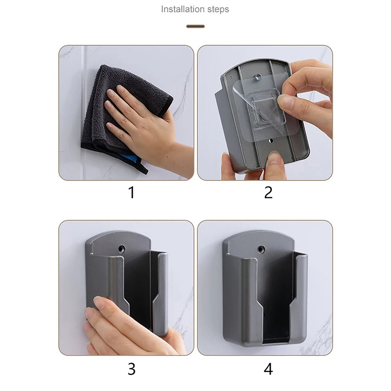 Remote Control Holder Wall Mounted Storage Box Cosmetic Bathroom Rack Shelf Adhesive Storage Home Mobile Phone Plug Case