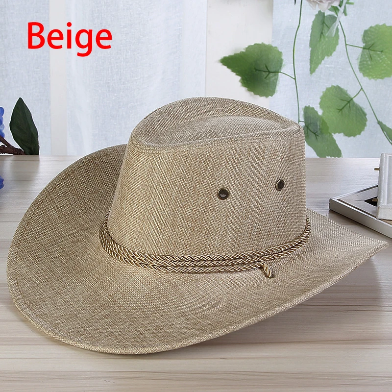 New Fashion Summer Men Hat Casual Hat Breathable Cowboy Sunscreen Cap Panama Beach Sunhat Party Travel Outdoor Fishing Caps