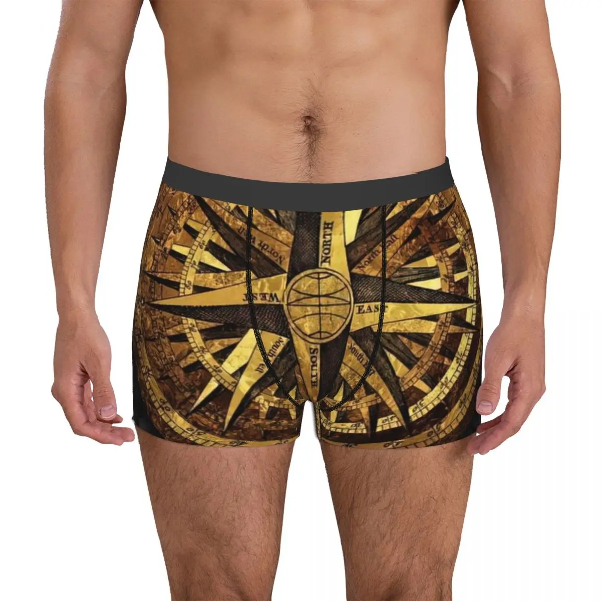 

Golden Compass Underpants Breathbale Panties Male Underwear Print Shorts Boxer Briefs