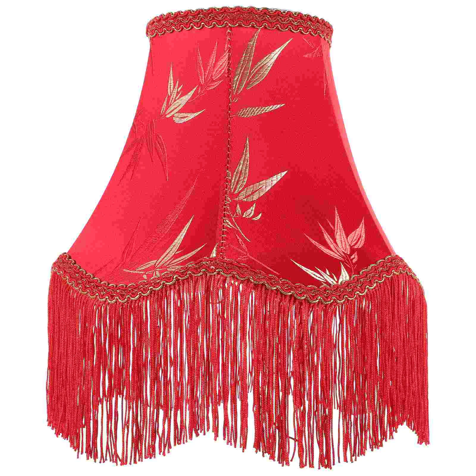 

European Tassel Lampshade Macrame Shades Manual Floor Retro Cloth Lampshades for Table Study Bedroom