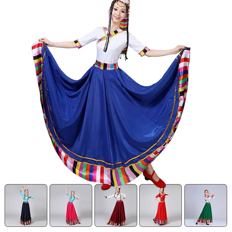 Strój do występów mongolskich dla dorosłych, etniczny kostium mniejszościowy dla kobiet, spódnica do ćwiczeń tańca square dance, akcesoria do występów.